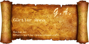 Gürtler Anna névjegykártya